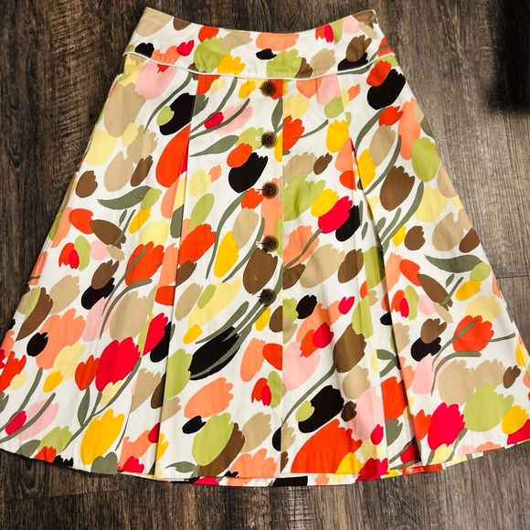 Talbots Dresses & Skirts - Talbots Colorful Floral Button-Front A-Line Skirt